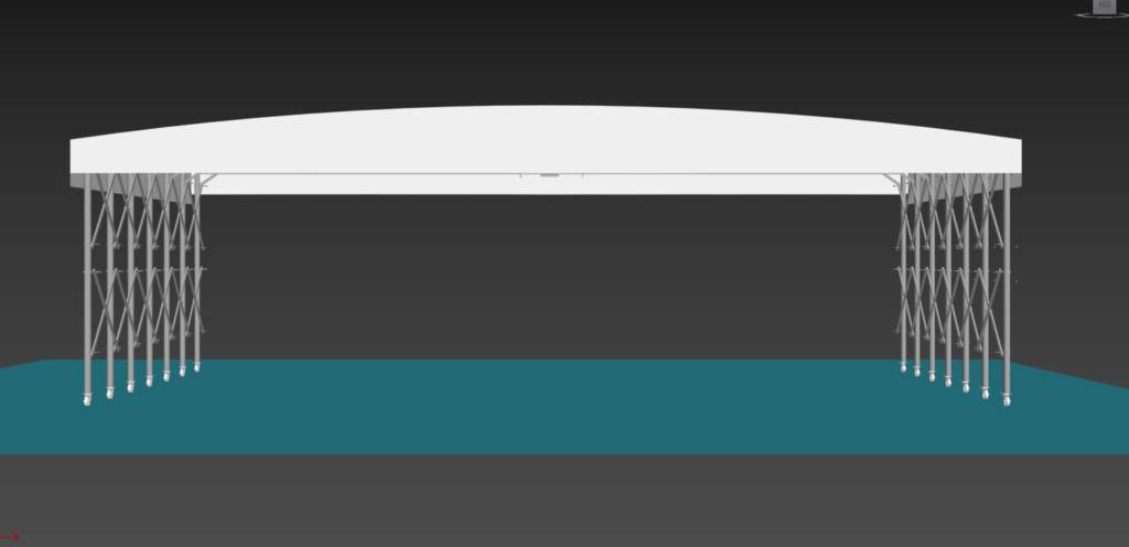 Custom Ground-Mounted Manual Retractable Awning for Outdoor Dining Custom Ground-Mounted Manual Retractable Awning for Outdoor Dining